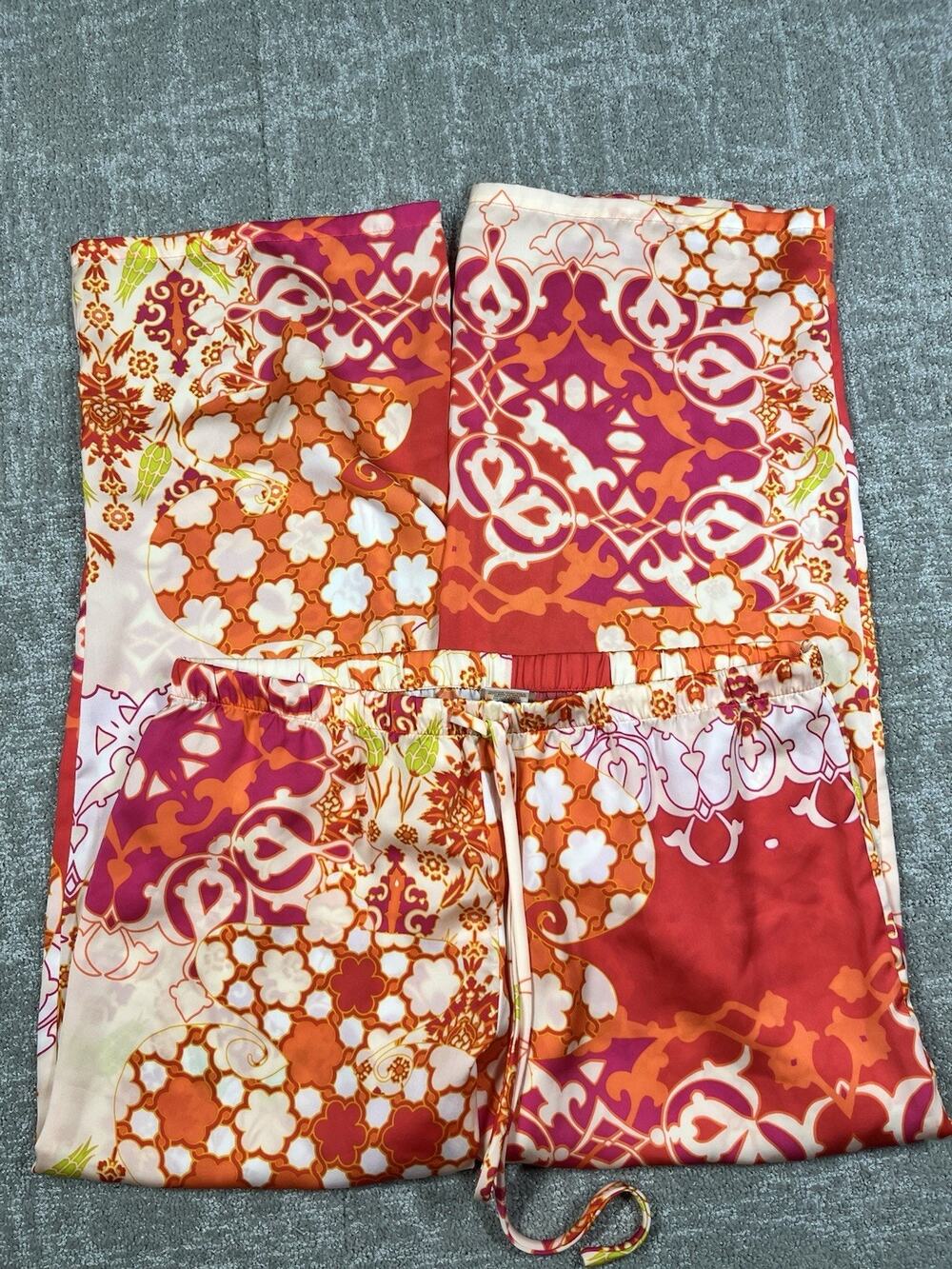 Natori Pajama Pants Women’s Floral Red/Orange Size Small